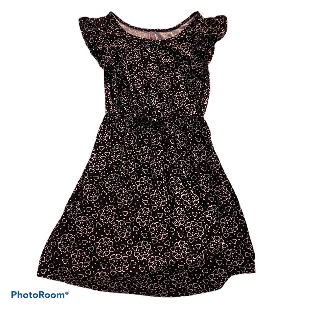 Black Dress With White Hearts